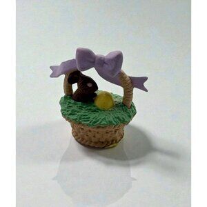 Hallmark Merry Miniatures Easter Basket Ornament 1992 Chocolate Bunny with Egg